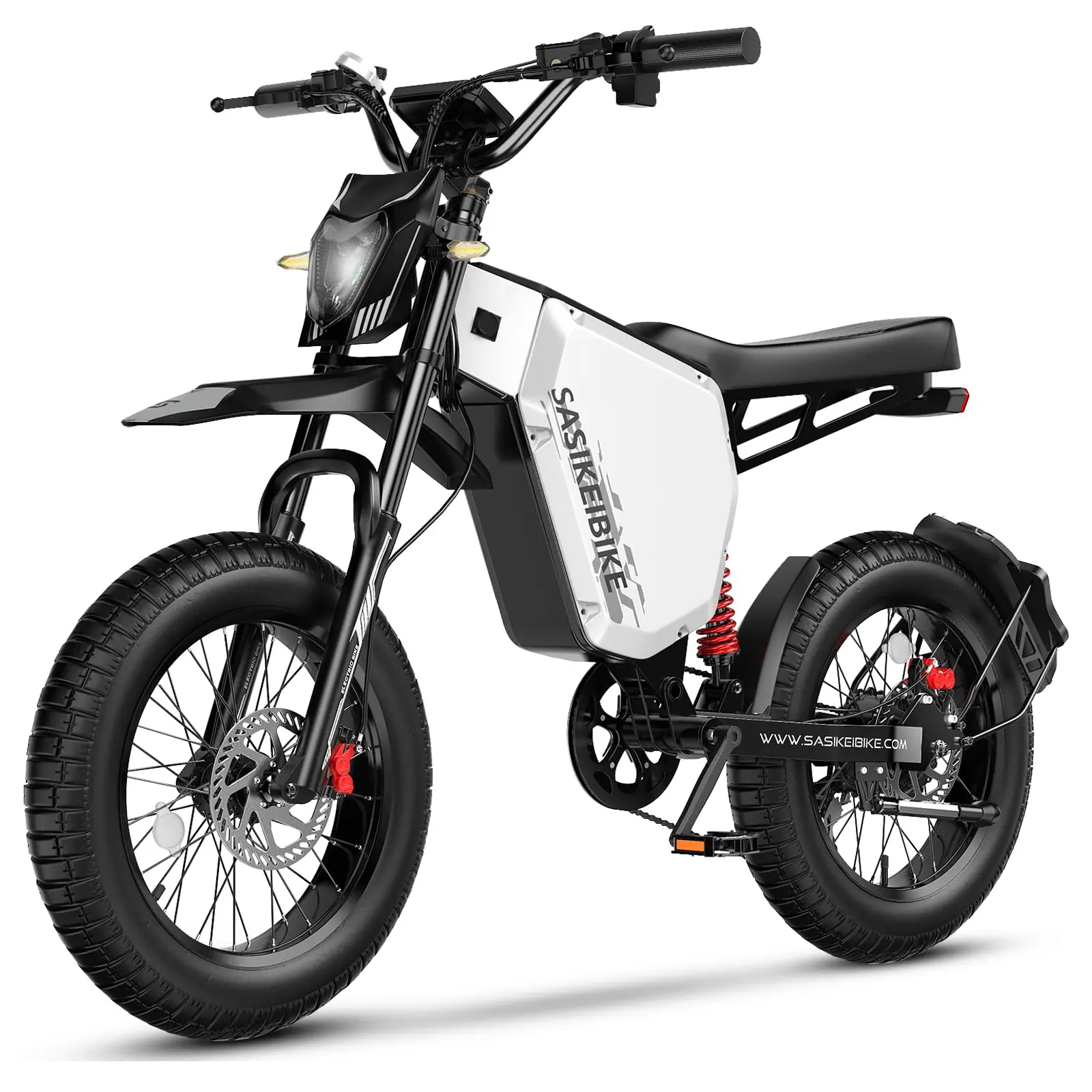 Y7 3000W Peak Electric Bike for Adults, 45MPH, 100 Miles Range, 52V 35Ah Battery, 20"x4.5" Fat Tire Electric Dirt Bike, Dual Hydraulic Brakes, Full Suspension Off-Road E-Bike