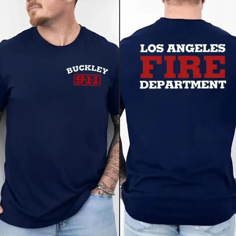 Retro 9-1-1 TV Show LAFD 2 Sided T-shirt, Vintage Evan Buckley Unisex Sweatshirt, TV American Series Shirt, Womenswear & Menswear Clothing, Gift For Fans