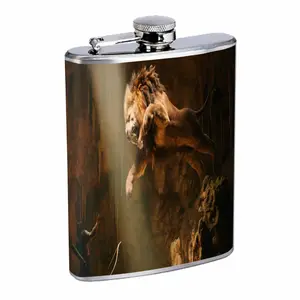 Fighting Lions 8oz Stainless Steel Flask Beast