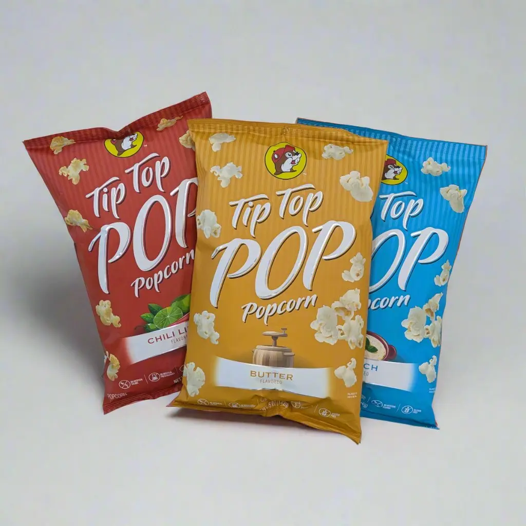 Buc-ee's Tip Top Popcorn - Flavorful Snacking Anytime with Butter Chili Limón Ranch Beer Cheese White Cheddar Jalapeño Sea Salt & Dill Pickle Varieties