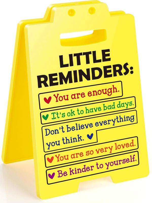 Desk Sign for Workday Humor - 6.3 x 3.9 in - Caution Overstimulated, Answer Desk Rate, Team Nuts - Yellow Sign with Black Text, for Office, Classroom, Home - Gift for Colleague, Boss & Employees