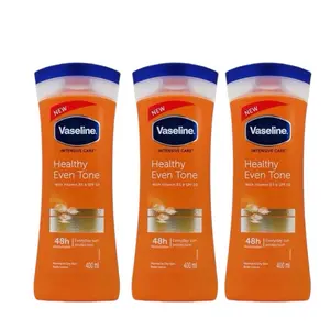 Vaseline Intensive Care Even Tone 3 Pack 400ml Moisturizing Body Lotion with Vitamin B3 & SPF for Hydrating & Radiant Skin