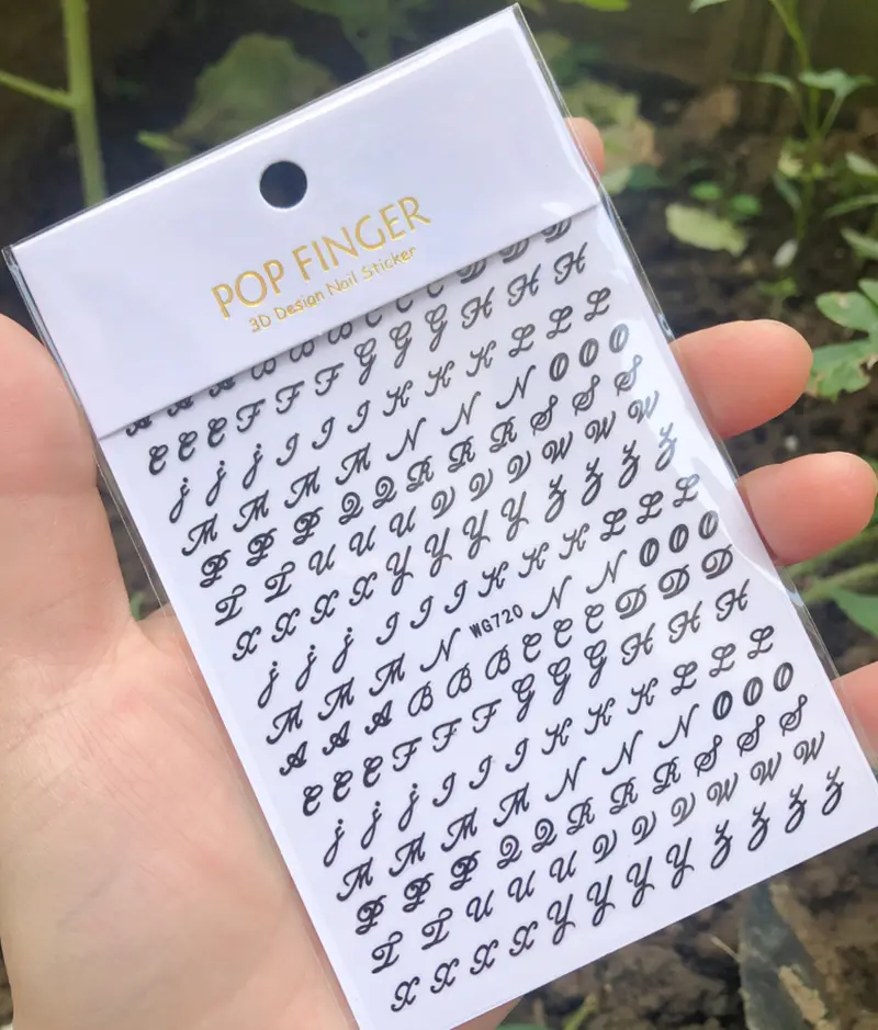 3D Nail Alphabet Sticker Letter Stickers Press on Nails Stickers and Decals Decoration Nail Foil Nails Decorations Accessories