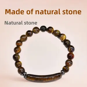 Elegant Natural Stone Bracelet, Moonstone Tubular Bead Bracelet, Minimalist Stackable Jewelry For Women'S Daily Wear