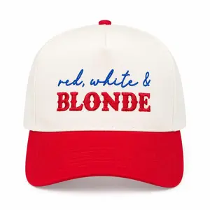 Red White & Blonde Hat, patriotic hat, 4th of July hat, America hat, USA hat,Casual Baseball Cap Panel Trucker Hat Simple Hat Cap, Independence Day trucker hat,summerwins