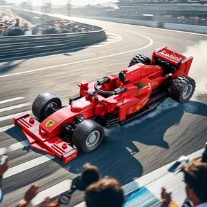 Red Race Car Building Blocks, 299pcs/box Racing Car Model Building Blocks, Creative Blocks Building Toy for Boys & Girls, Stem Building Blocks, Building Block Sets
