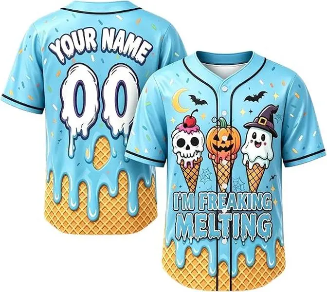 Custom Halloween Baseball Jersey for Women Men Kids, Personalized Name & Number, Ghost Pumpkin Skull Print Shirts