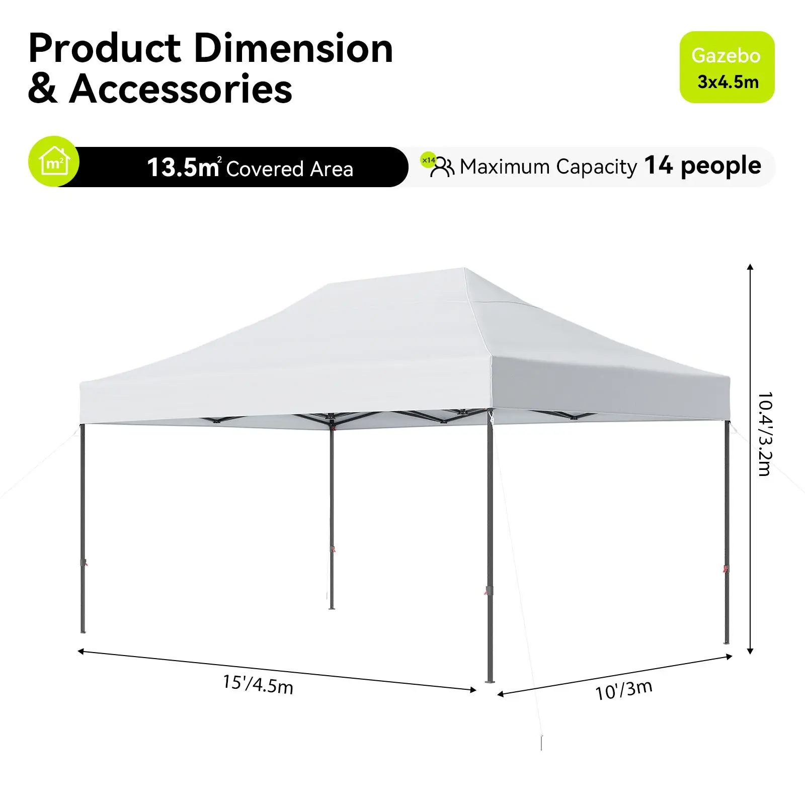 10x15 Without Sidewalls/White