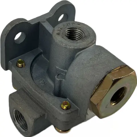 Torque QR-1C Quick Release & Double Check Valve Unit Hardware Parts - Lead, 1.2 lbs, 1 psi Crack Pressure, 1/4" Supply, 1/4"-3/8" Fit, 3/8" Delivery Port, Bendix 289714 Velvac 034012 Replacement, Emergency Side Compatible, Improved Brake Response