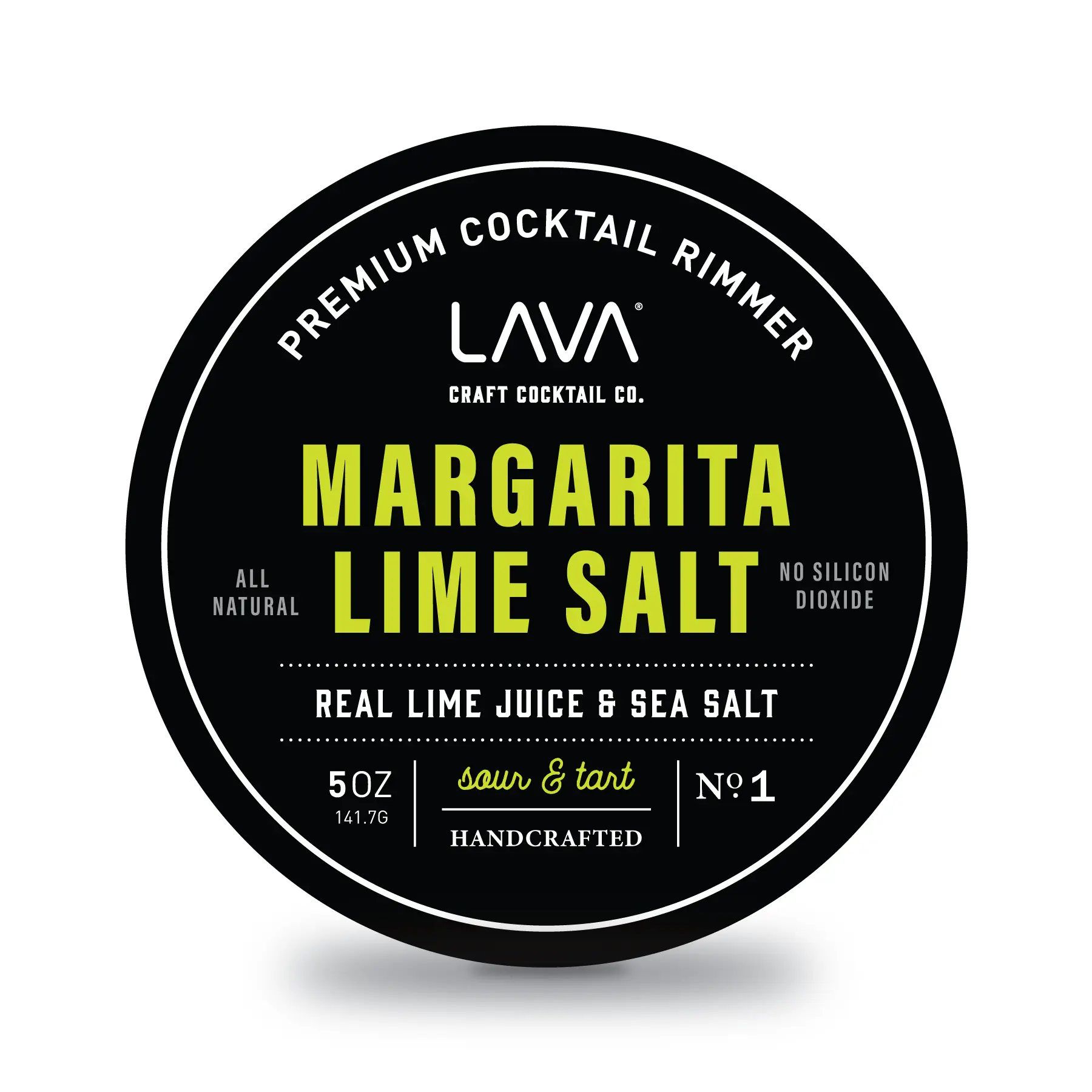LAVA Premium All Natural Margarita Lime Sea Salt Rimmer, Lime Margarita Rimmer Salt Rim, 6oz Screw-on Lid Container rim  dips