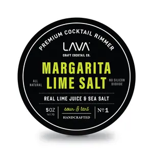 LAVA Premium All Natural Margarita Lime Sea Salt Rimmer, Lime Margarita Rimmer Salt Rim, 6oz Screw-on Lid Container rim  dips