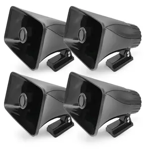 Pyle 6" PA Horn Speaker for Indoor/Outdoor Use, 50W Peak Power, Black, 4 Pack
