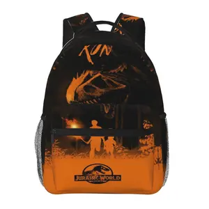 Jurassic World school backpack with large capacity — a casual daypack for outdoor sports and office use; cartoon Jurassic World laptop backpack/school bag for boys and girls, ideal as a gift.