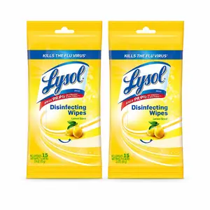 Lysol Disinfecting Wipes To Go Pack Lemon Scent 15 Count