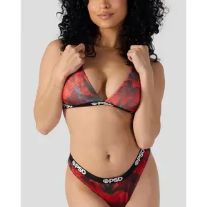 PSD Womens Poppy High Triangle Bralette - Breathable Mesh Fabric Bralette with Adjustable Straps, Soft Comfortable and Cute Womenswear, Izabela Guedes Inspired