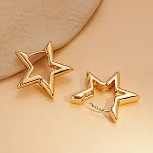 925 Sterling Silver Star Hoop Earrings for Women, Cute Small Huggie Earrings for Women Hypoallergenic Sleeper Earrings Cartilage Star Jewelry Gift for Her,with Gift Box cz stud