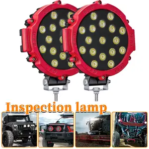 7Inch LED Spot Lights, 51W Round LED Work Lights 12V 4X4 Fog Driving Lamps for Truck Offroad Tractor ATV Boat SUV, Pack of 2