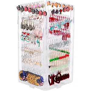360 Rotating Earring Holder Organizer Stand,5 Tiers   Organizers and Storage,Stud Earring Organizers and Storage,212 Holes and 212 Grooves for Earrings Necklaces chain bracelet