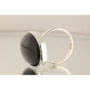 Shadow Stone - Onyx 925 Adjustable Silver Ring