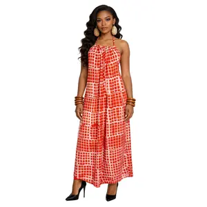 Adire Tie Dye Backless Maxi Dress | African Print Maxi Dress | Open Back | Flowy Statement Dress