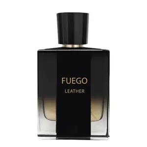 Fuego Leather Perfume for Men – Long Lasting Arabian Eau De Parfum, 100mL (3.34 Fl oz) Men Perfume with Bergamot, Lavender, Vetiver, Sandalwood & Amber - Ideal Gift for Father's Day