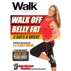 USED-Walk On: Walk Off Belly Fat 5 Days a Week with Jessica Smith, Walking at Home, Interval Low Impact Cardio and Strength Training for Women, Beginner, Intermediate Level (DVD)
