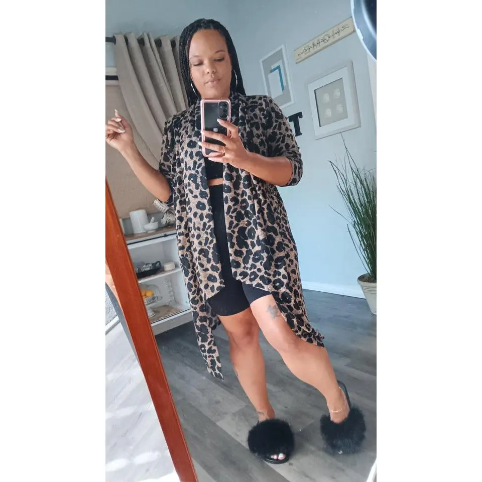 leopard print sleeve cardigan - TikTok Shop