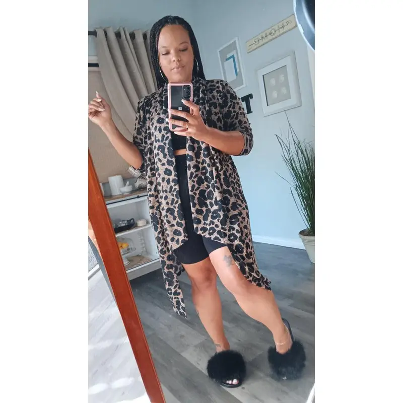 knee length dresses for ladies Leopard Print Backless Maxi Dress main image 1