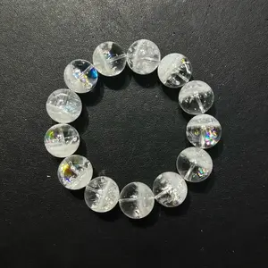 13+mmNatural Rainbow Phantom Quartz Healing Bracelet “Emotional Healing, Absorbing and Purifying Negative Energy, Enhancing Career and Wealth.”