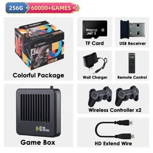 G11 Pro Game Box Video Game Console 256G Built in 60000+ Retro Games 2.4G Wireless Gamepad 4pcs 4K HD TV Game Stick For PS1/GBA