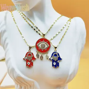 Women's Fashion Copper Collarbone Necklace - Colorful Zircon Devil’s Eye Pendant, Dainty Minimalist Aesthetic Jewelry for Dating, Gift Giving (Indoor Recreation Accessory),summerwins
