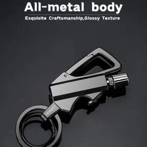 Multifunctional Metal Sports Keychain with Integrated Bottle Opener – Waterproof, Fireproof & Durable, Essential for Outdoor Hiking & Camping, Perfect Father's Day Gift (Kerosene Not Included) Reusable Lighter Stainless Steel Knives Survival Tools