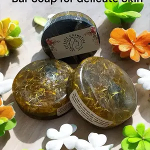 Sensitive Skin Bar Soap - Enriched with Activated Charcoal, Donkey Milk, Vegetable Glycerin, Mint Essential Oil & Calendula Oil