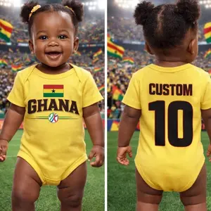 Ghana Flag Logo Infant Bodysuit | Custom Name and Number Back WIU Y5L