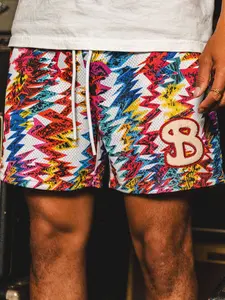 American Streetwear Bktsqd Signal Series Mesh Shorts Loose Plus Size Fashion Casual Sport Beach Summer Wear