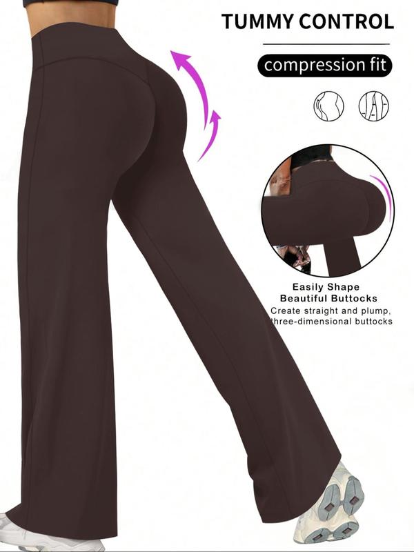 New Women's Fashionable High-Waisted Straight Leg Pants, Slimming Casual Wide-Leg Joggers, Sports Running Fitness Yoga Pants