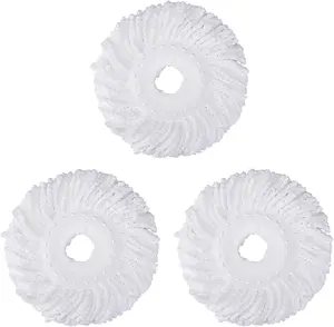 3 Pack Mop  Replacement Spin Mop Replacement  Microfiber Spin Mop Refills Easy Cleaning Round Shape Standard Size