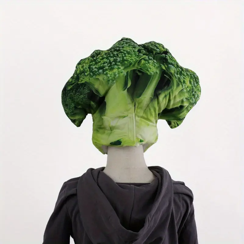 Women's Fitted Broccoli Hat, Novelty Solid Color Polyester Costume Accessory for Happy Birthday Parties, Female, Lightweight, Accessories, Costume Wear, Single Hat, Fitted Hats Women