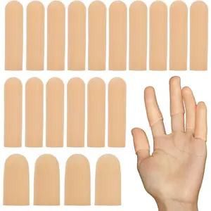 Gel Finger Cots, Silicone Finger Protectors, Fingertip Bandages Band-aids for Dry Skin, Cracked Fingertip Treatment,Thumb Protector Covers for Hand Eczema Finger Arthritis (20pcs)