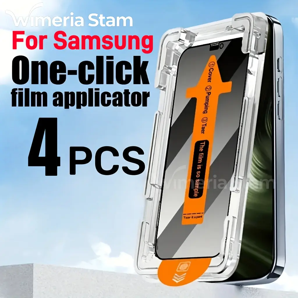 4pcs 4K Ultra Privacy Tempered Glass Screen Protector, Privacy Screen Guard, Smartphone, for Galaxy S21 5G/S21+G/S22 5G/S22+ 5G/S23/S23+/S24/S24 Plus/S24 Ultra, Glossy Finish, 9H Hardness, Scratch-Resistant, Anti-Fingerprint, with Dust-Proof Set