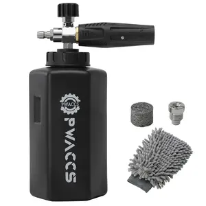 Foam Cannon for Pressure Washer, Adjustable Car Wash Foam Cannon, Big Mouth Snow Foam Lance with 1/4" Quick Connect, Thick Foam Power Wash Foam Blaster 1.5 L, Additional Orifice Nozzle 1.1mm