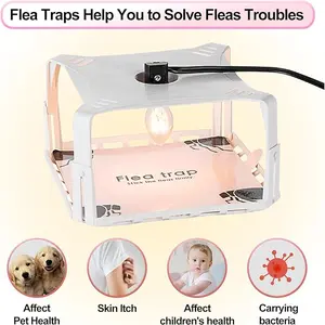 Natural Safe Pest Control Trapper Sticky Flea Killer Trap Indoor House Insect with Light & Switch Safe for Kid & Pet 2 Pack Green Cleaning Household Lightweight for Outdoors Set