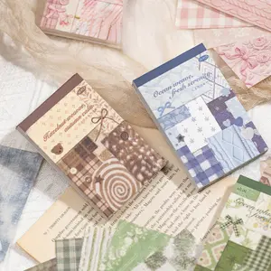 2 styles, 1 style contains 100 sheets vintage material paper featuring plant floral patterns, textured designs, vintage style, lightweight paper material, non adhesive, suitable DIY journal decoration, scrapbook, notebook background material paper