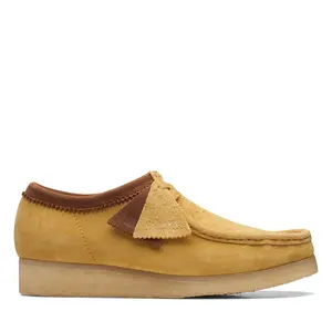 Clarks Wallabee 26170536 Mens Yellow Suede Oxfords & Lace Ups Casual Shoes