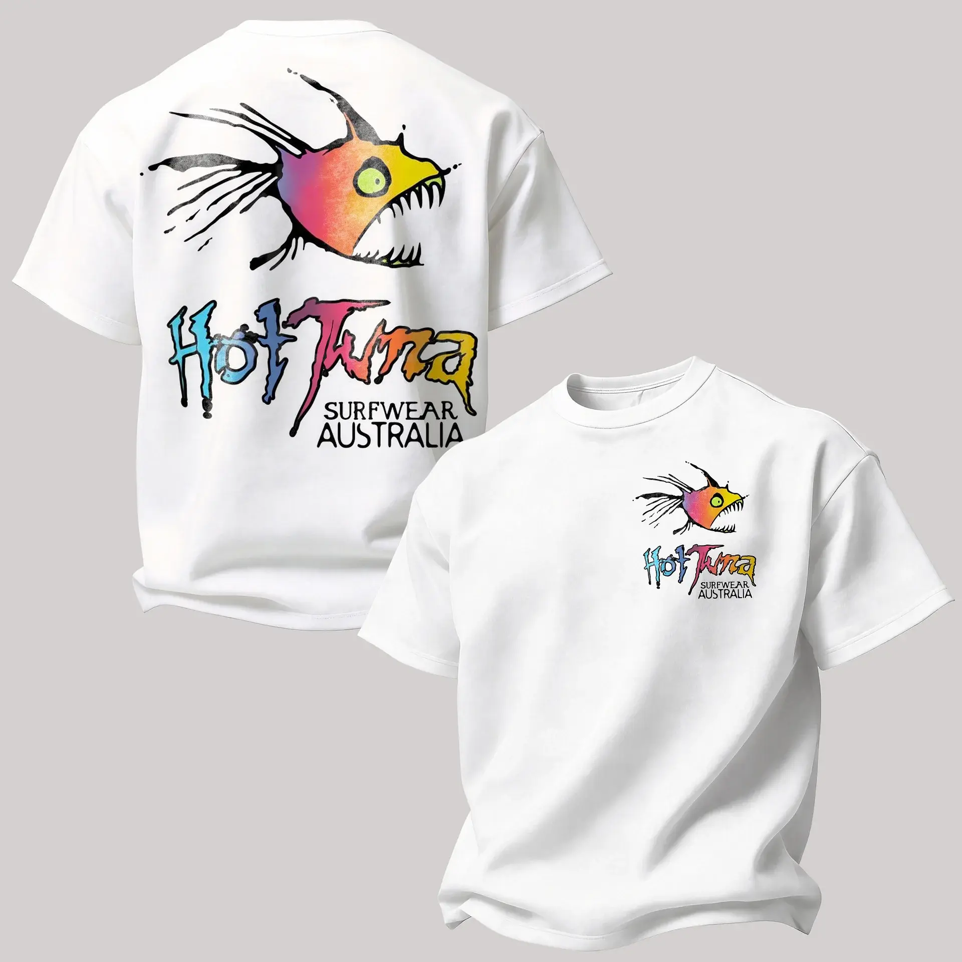 Hot Tuna Surfwear Australia Printed Oversized Unisex T-shirt, Top Tier Graphic Shirt for 2026, Gifts for Husband, for Dad, Streetwear, Casual Menswear Sport Classic Fabric Cotton Crewneck