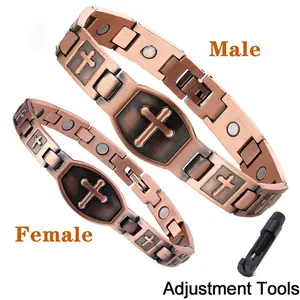 Faith Wear Jewelry Copper Bracelet for Women & Men Ultra Strength 3500 Gauss Magnetic Hypoallergenic Adjustable Stack Bangle Gift Trendy Fashionable Accessories