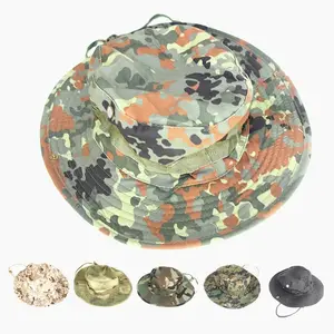 Unisex Hunting Bucket Hats Camouflage Bob Camo Bonnie Hat Outdoor Traveling Mountain Climbing Hiking Fishing Hat Adjustable Strap 56-62cm All Seasons