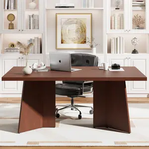 63-Inch Dining Table for 6-8 People – Modern Long Kitchen Table with Sturdy Pedestal Base, Large Tabletop, Dinner Table for Kitchen, Dining Room, Home, Not Including Chairs