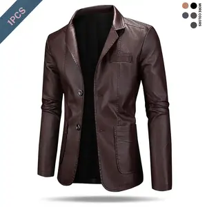 Autumn and Winter Men's Retro Jacket Unique Street Style Artificial Leather JacketRAIMENTRY