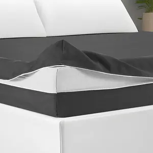 Zippered Mattress Fitted Protector Deep Mattress Encasement Soft Zipper Fitted Sheet Microfiber Bed Sheet Cover for Bed(Dark Gray,,12-16in)